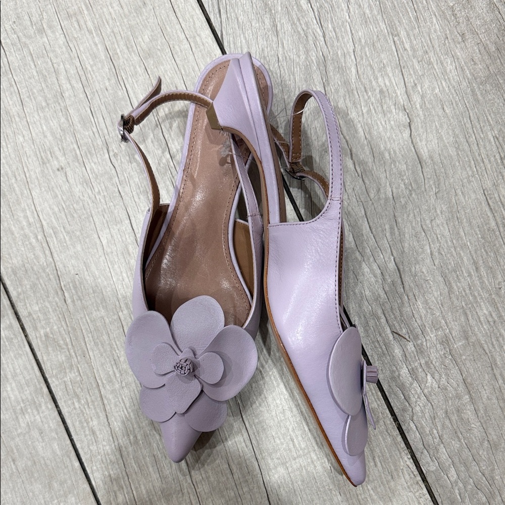 Anthropologie Maeve Floral Slingback Heels - Picture 6 of 7
